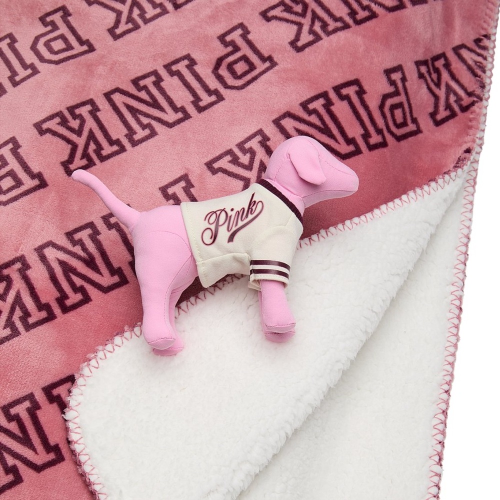 Victoria's Secret PINK Cozy Throw Blanket with Mini Dog